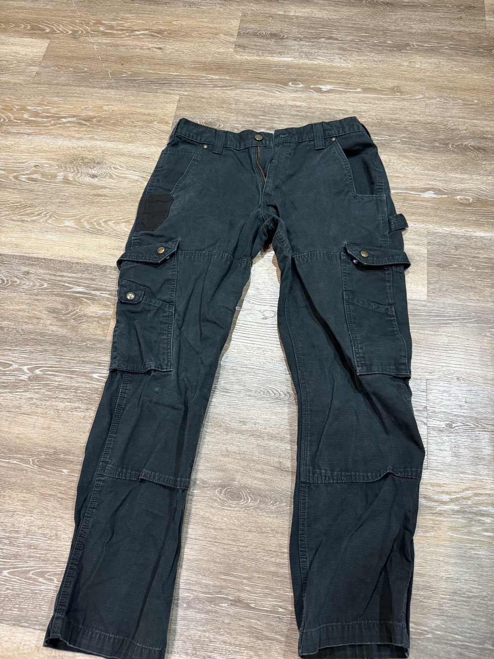 Carhartt Black Relaxed Fit Cargo Pants with Logo Waistband